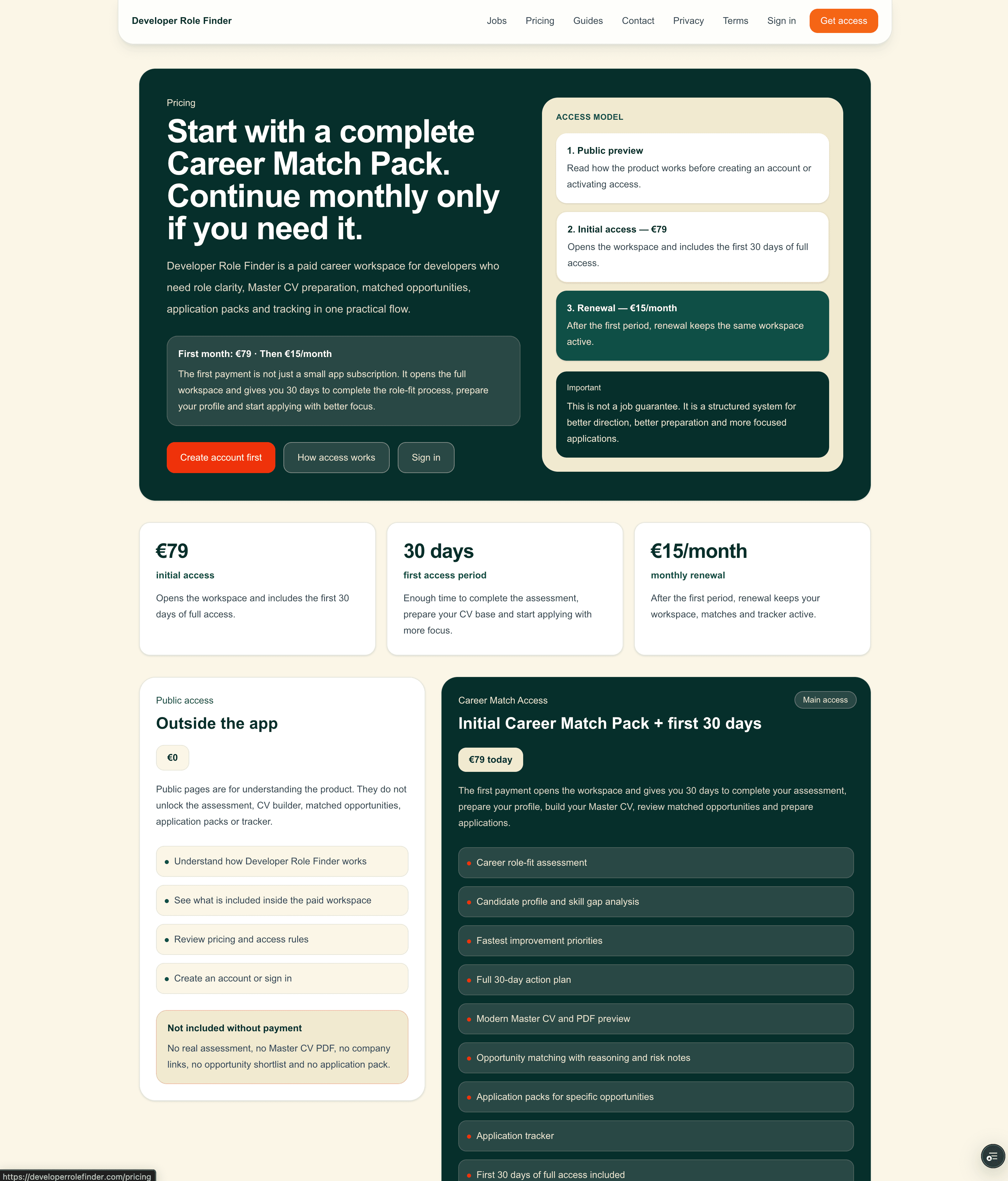 Developer Role Finder public preview i plaćeni Career Match pristup