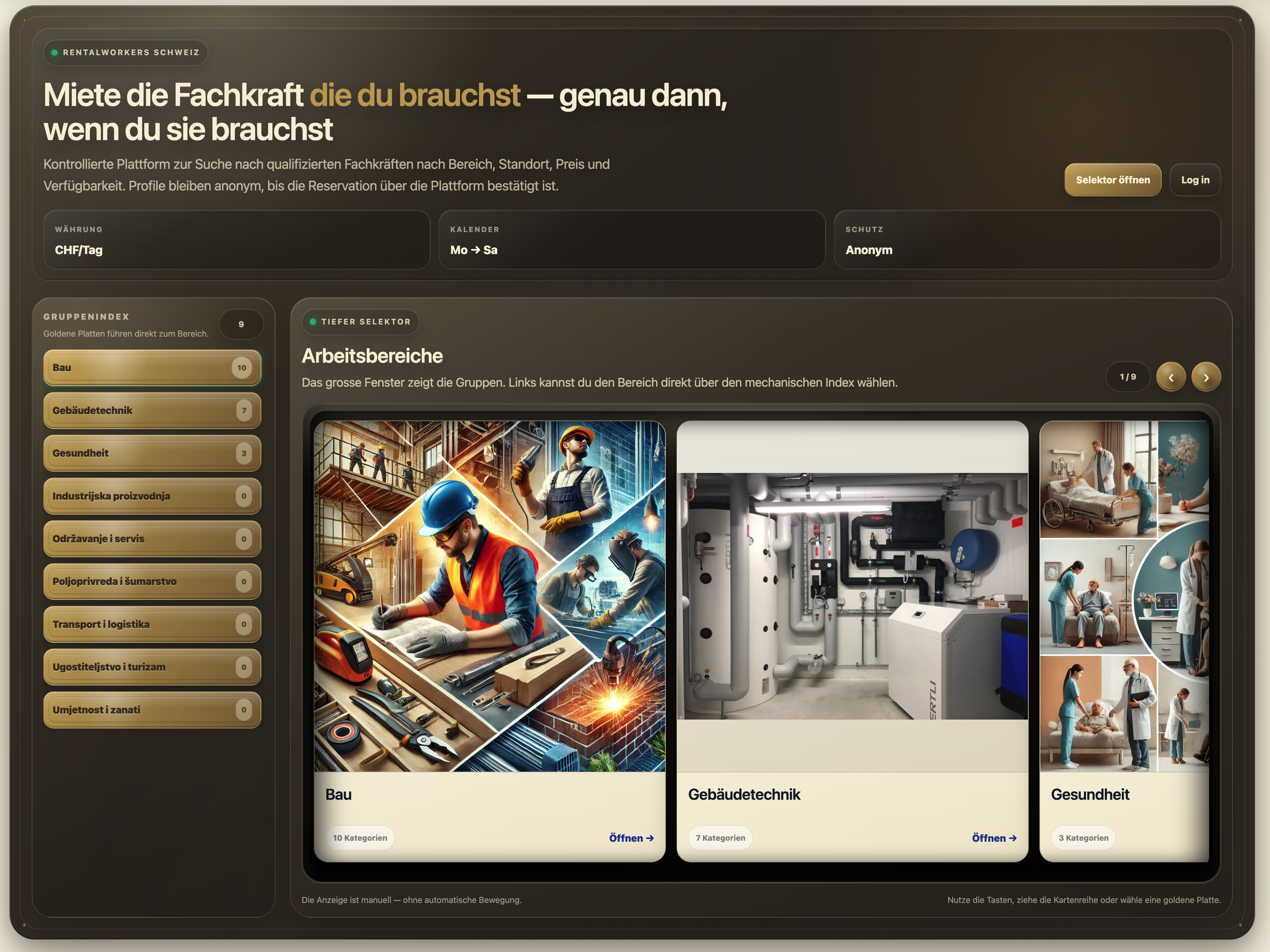 RentalWorkers Schweiz marketplace platforma